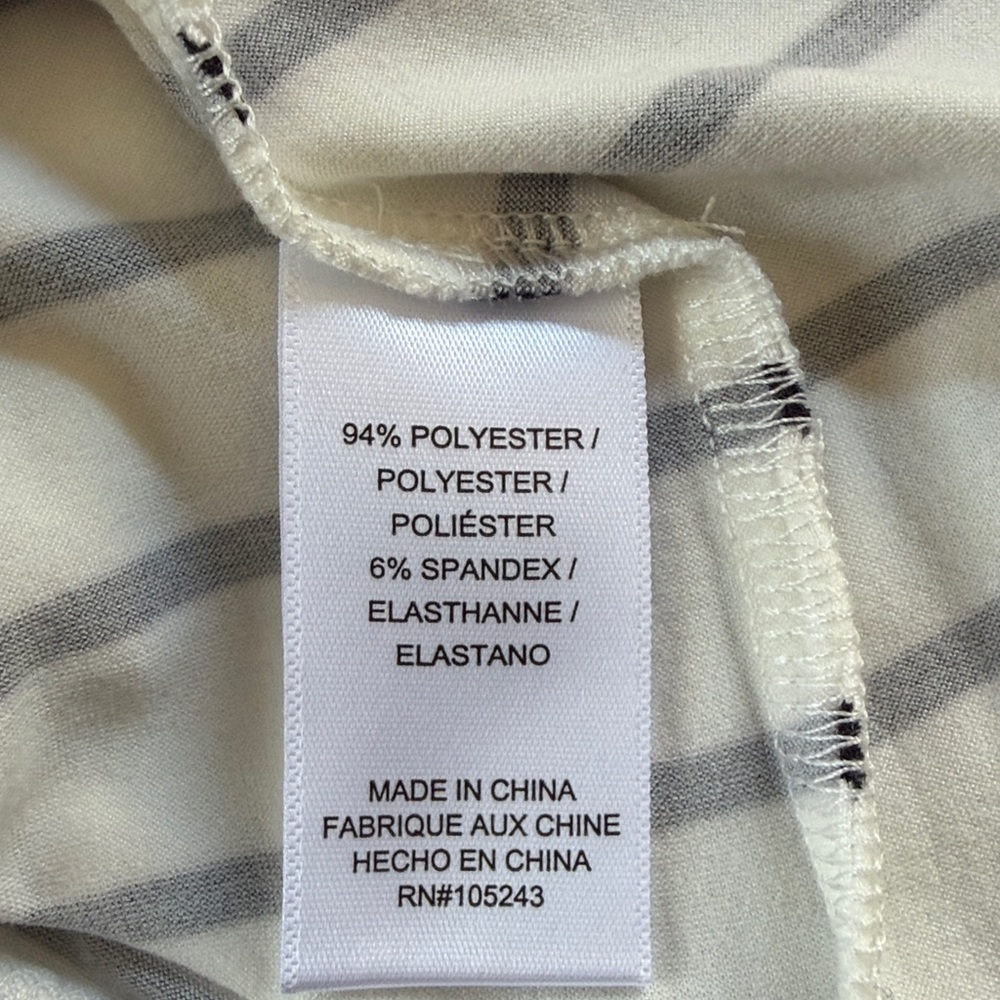 Bobeau Nordstrom Tie Back Black and White Striped Short Ruffle Sleeve Top - Picture 8 of 8